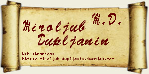 Miroljub Dupljanin vizit kartica
